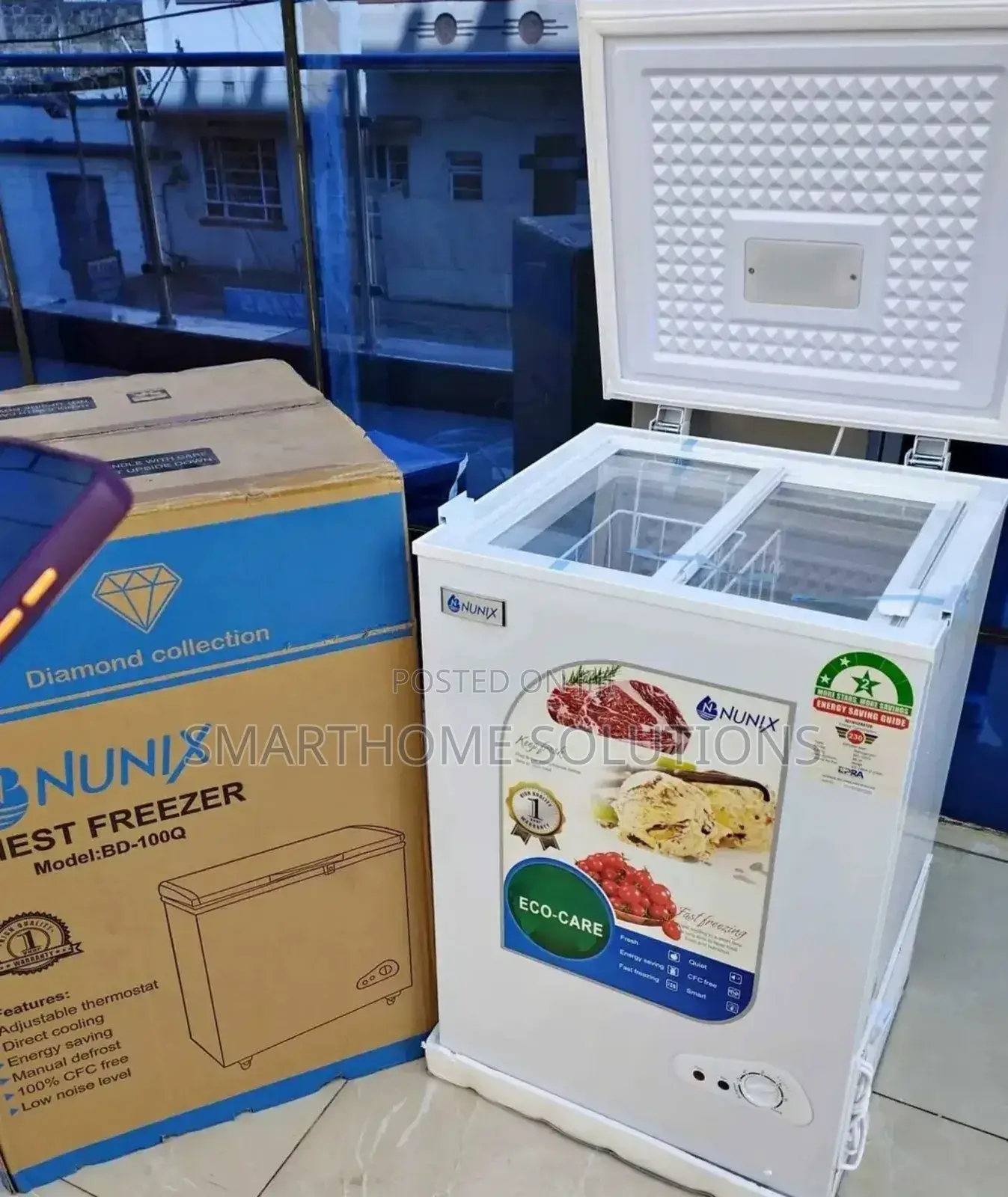 White Nunix 100 Litres Electric Deep Freezer