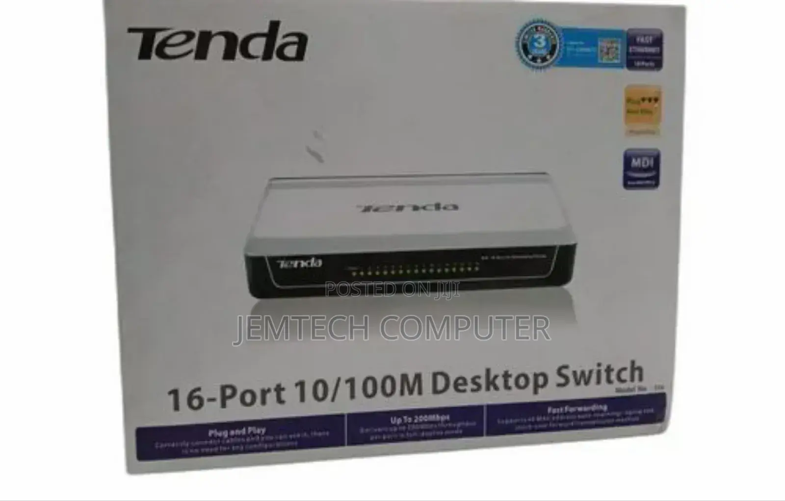 Tenda 16-Port Fast Ethernet 10/100mbps Desktop Switch S16