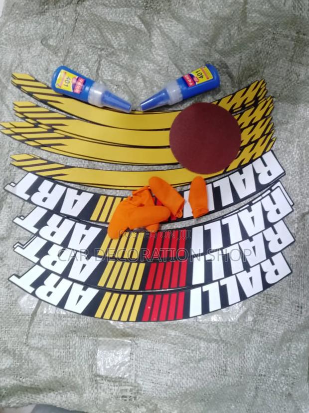 Sportush Ralliart 8pc Tire Rubber Stickers With Glue