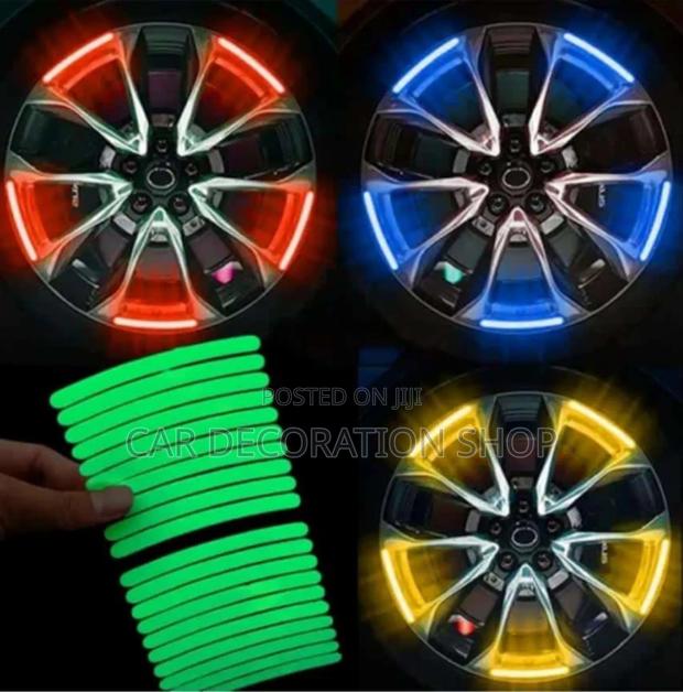 Night Glowing Luminous Tire Sticker 20pc Set Red,Gree,Yellow