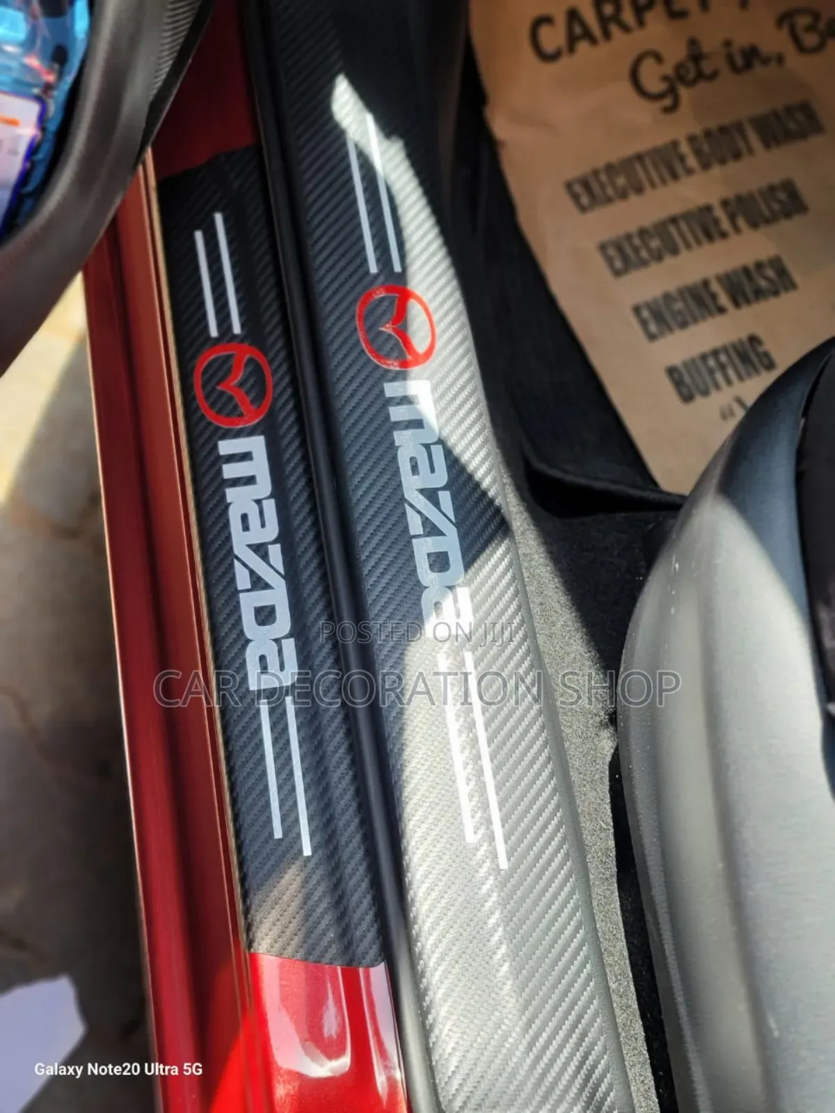 Mazda Carbo Finish Style Door Anti Scratch Sticker