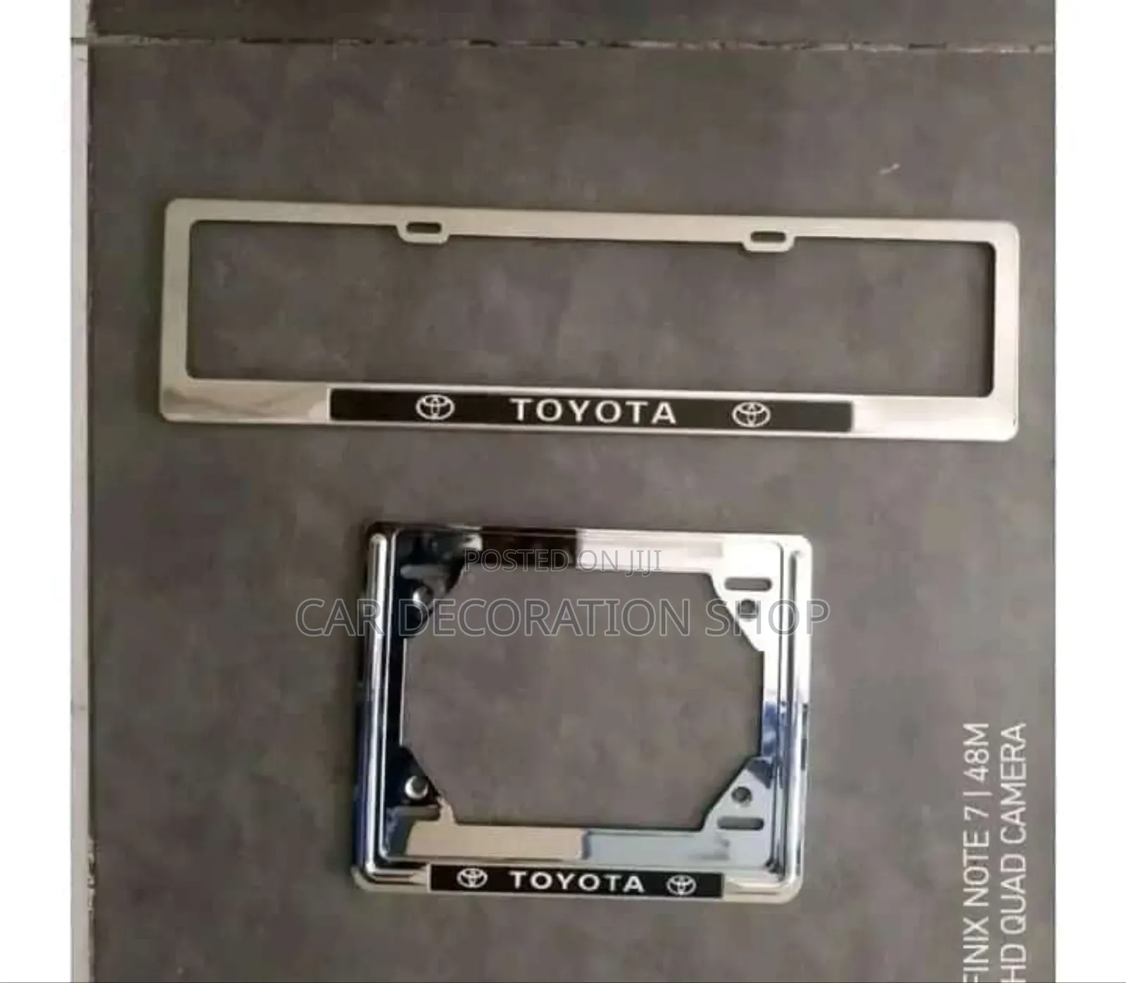 Toyota Chrome Metallic Plates Holder for Front or Rear Plate