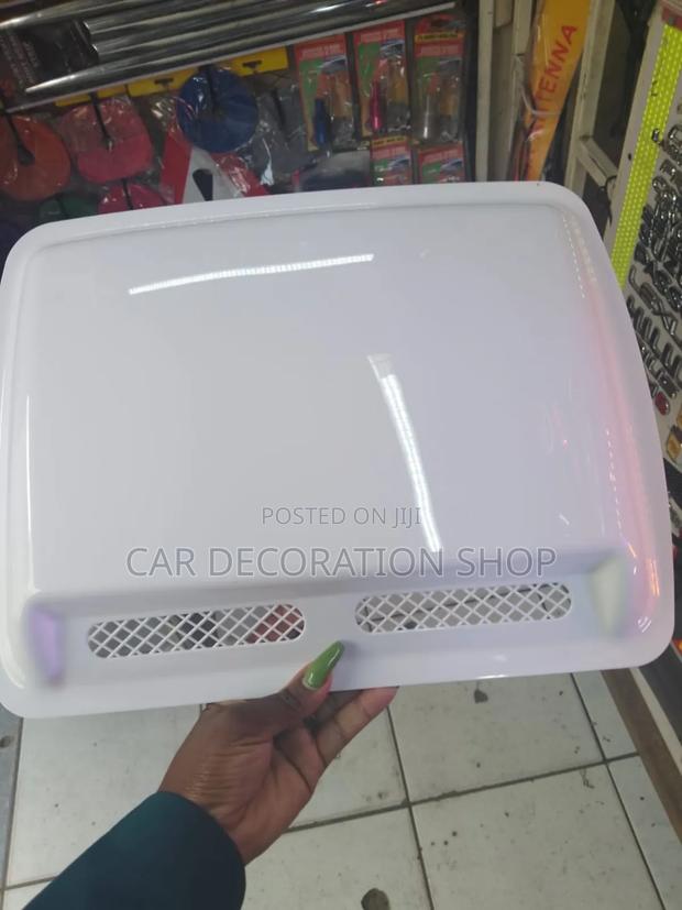 White Metallic Bonnet Universal Fit Decoration Hood Scoop