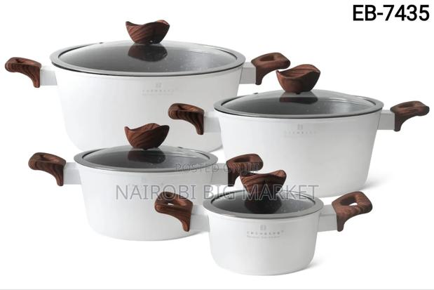 White Edenberg 8 Pieces Nonstick Cookware Set - main view