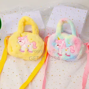 Unicorn Fluffy Bag Shades: Yellow, Purple, Pink .