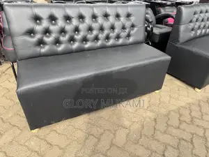 Black Leather Restaurant And Bar Couch