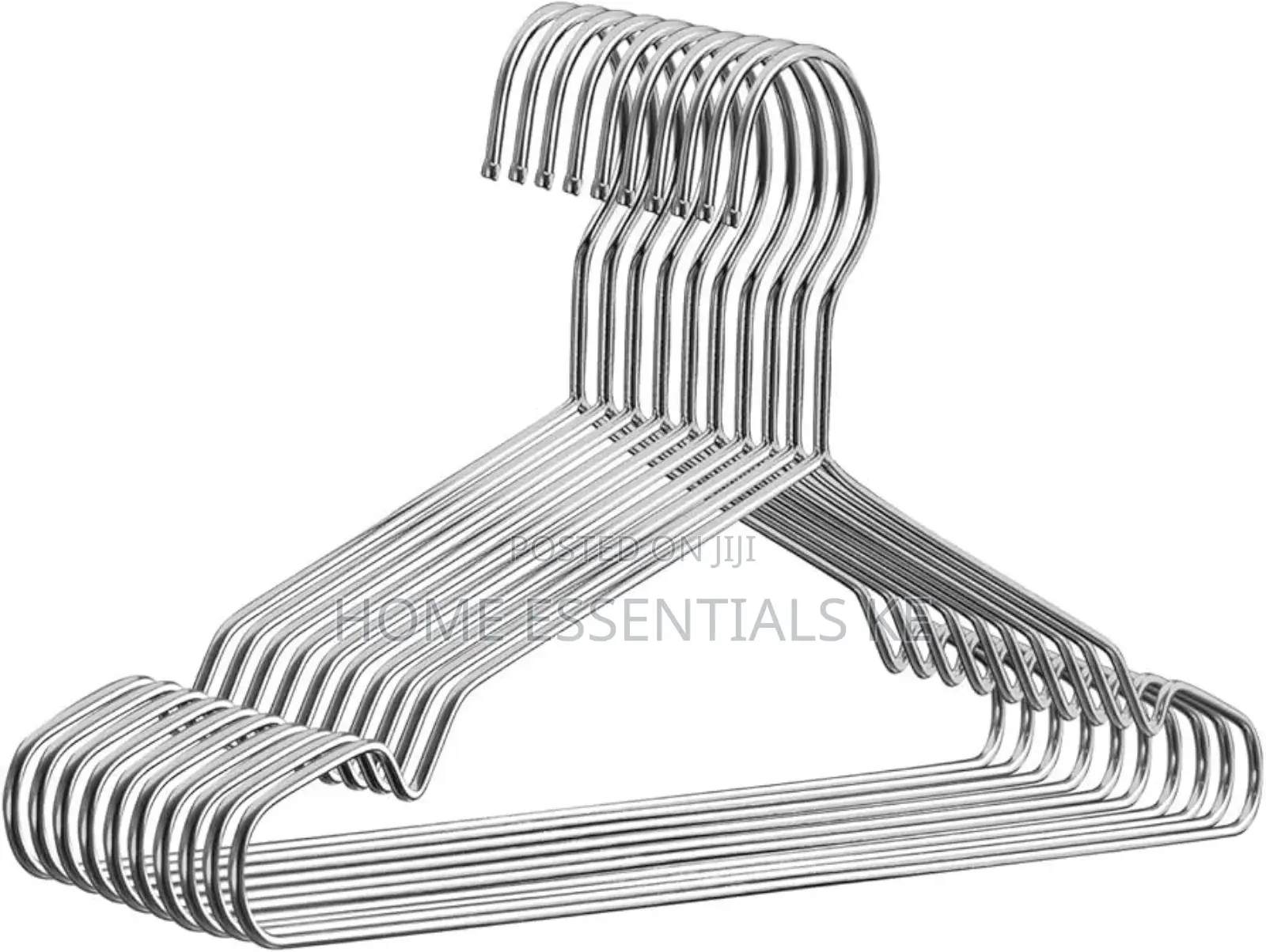 10pc Pack of 42cm Stainless Steel Hangers