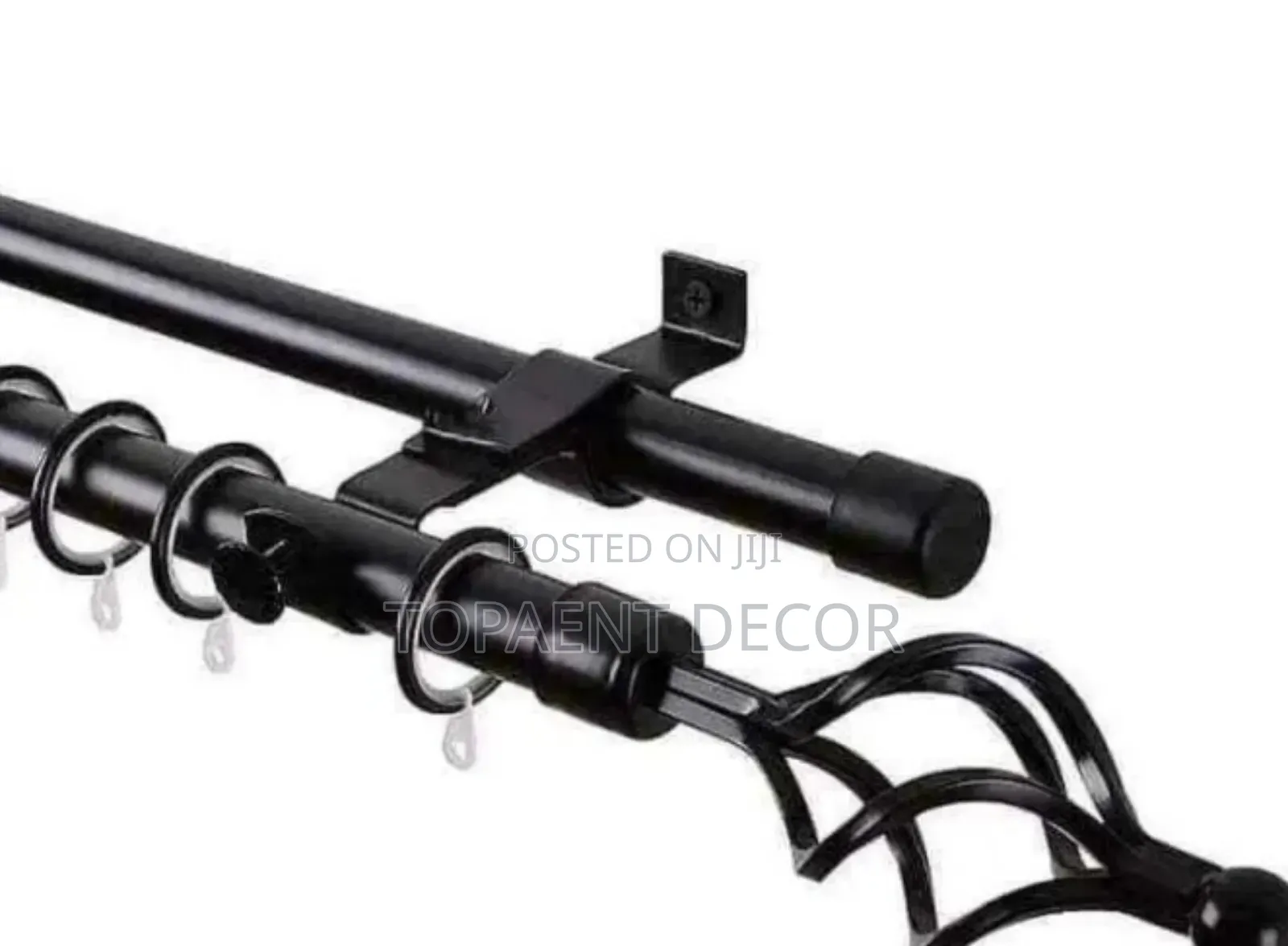 Non Rusty Black Easy to Clean Adjustable Curtain Rods