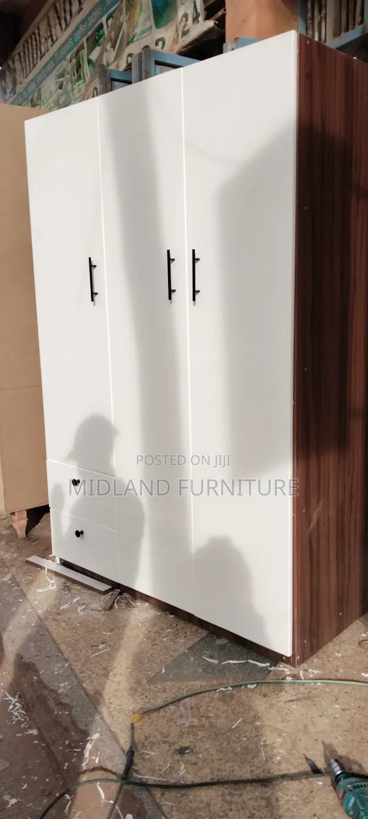 3-Door Lockable Wardrobe