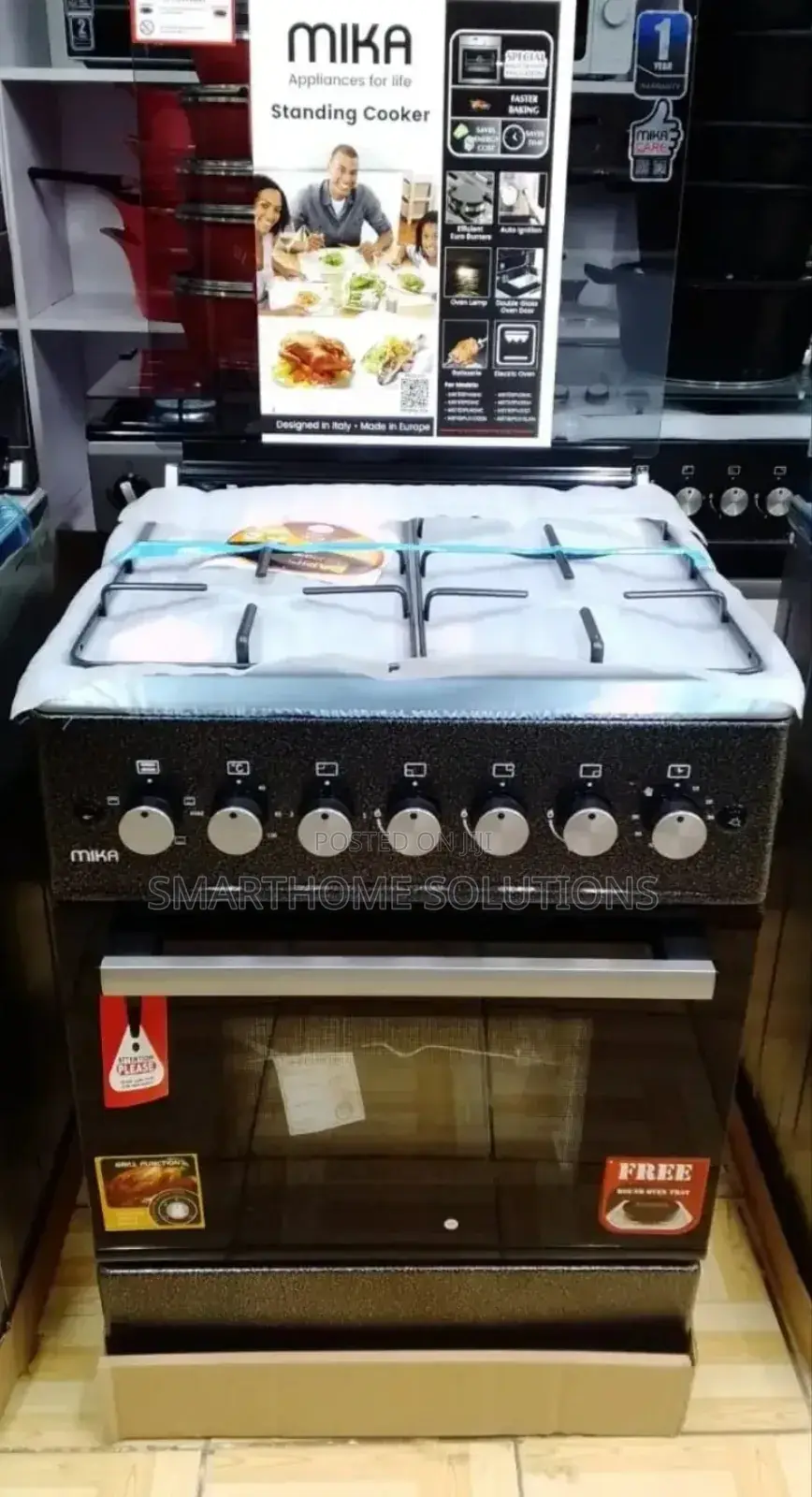 Mika Standing Cooker, 60cm X 60cm, 3 Gas Pool Jet Burners