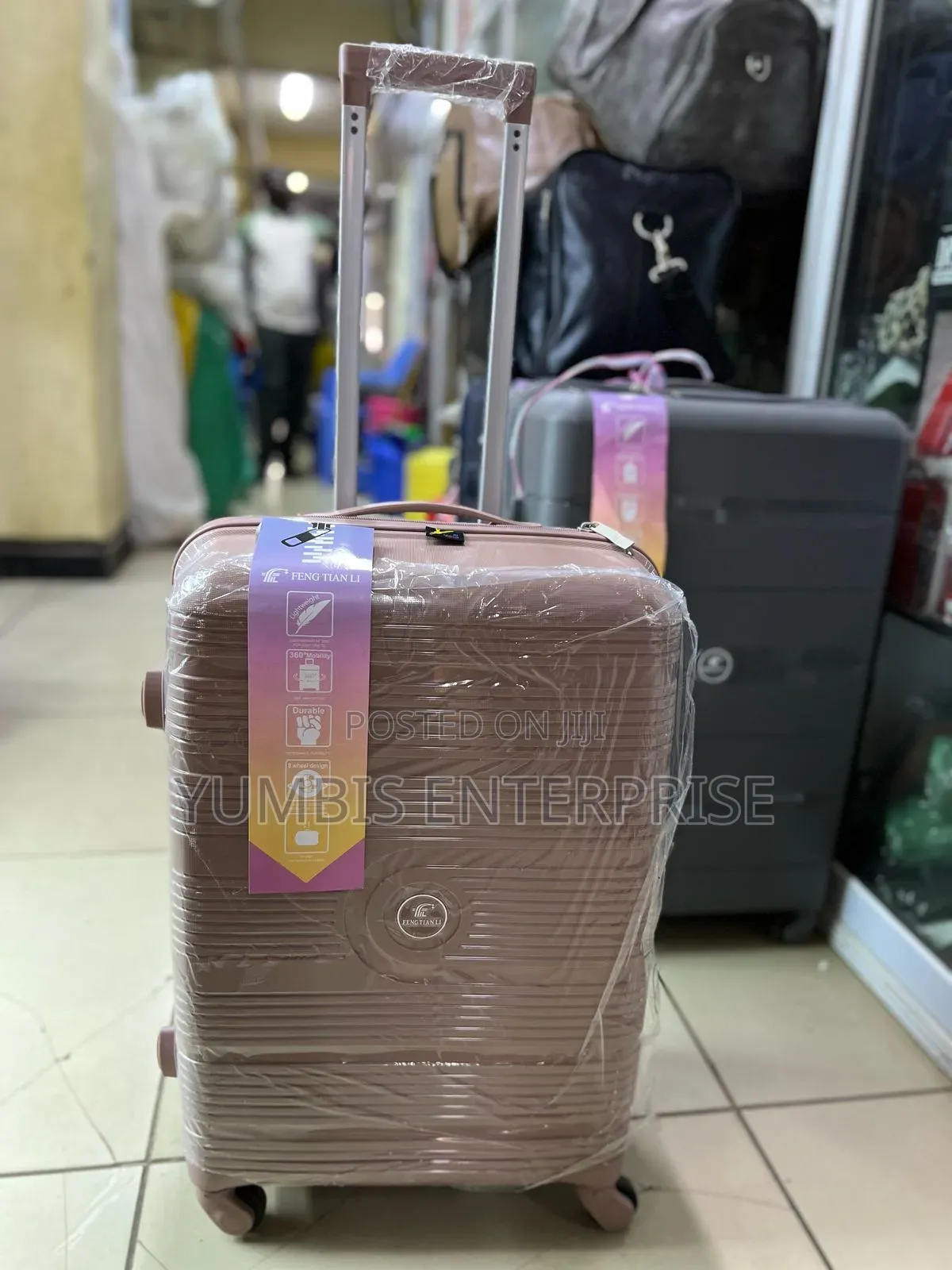 Grey , Pink , Mediums of Rubber Suitcase at 4000