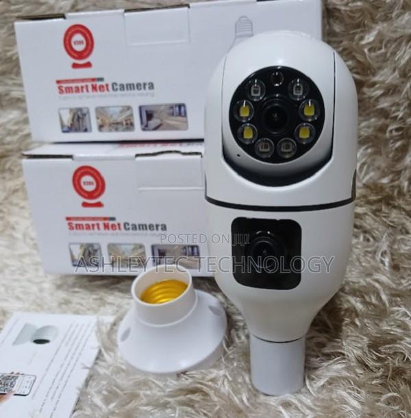 Dual Lens V380 PTZ Bulb Ip Camera With Night Vision - Home