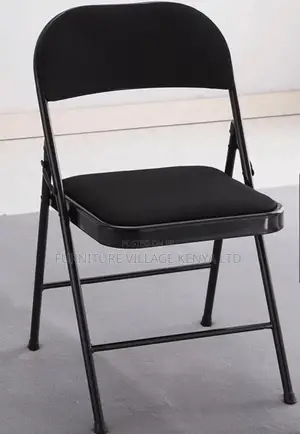 Office Chairs: Black Folding Fixed Office Leather Chair