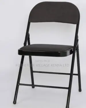 Office Chairs: Black Folding Fixed Office Leather Chair