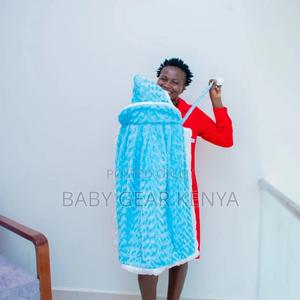 Hooded Baby Shawl Blue - thumbnail 2