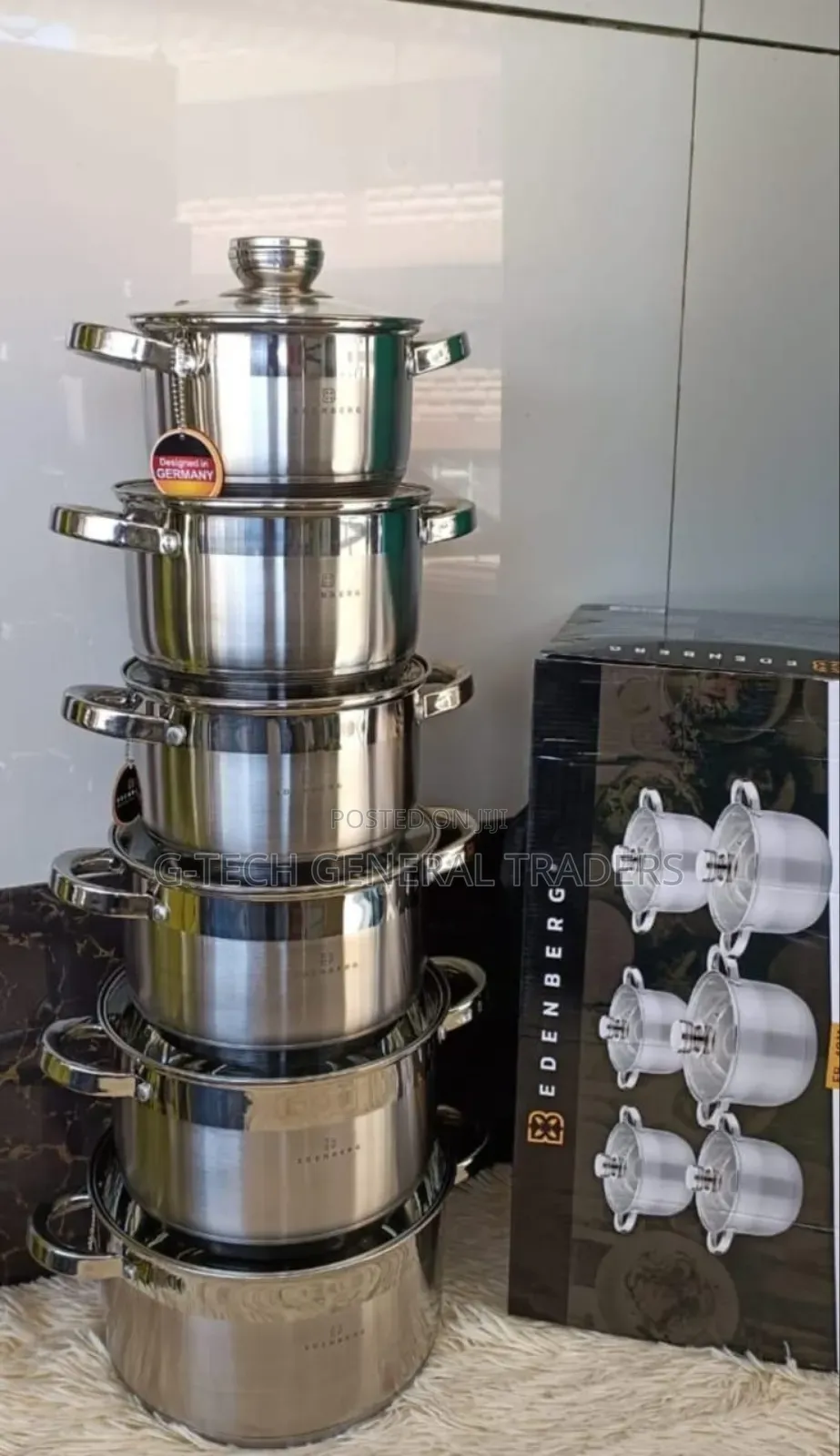 Edenberg Stainless Steel 12pcs Heavy Duty Cookware Set