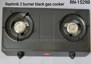 Double Burner Black Rashnik Gas Stove Cooker