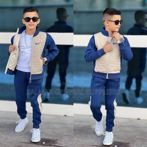 Nike Blue Zipper Tracksuit 2pc Set Age 5-14yrs - thumbnail 2