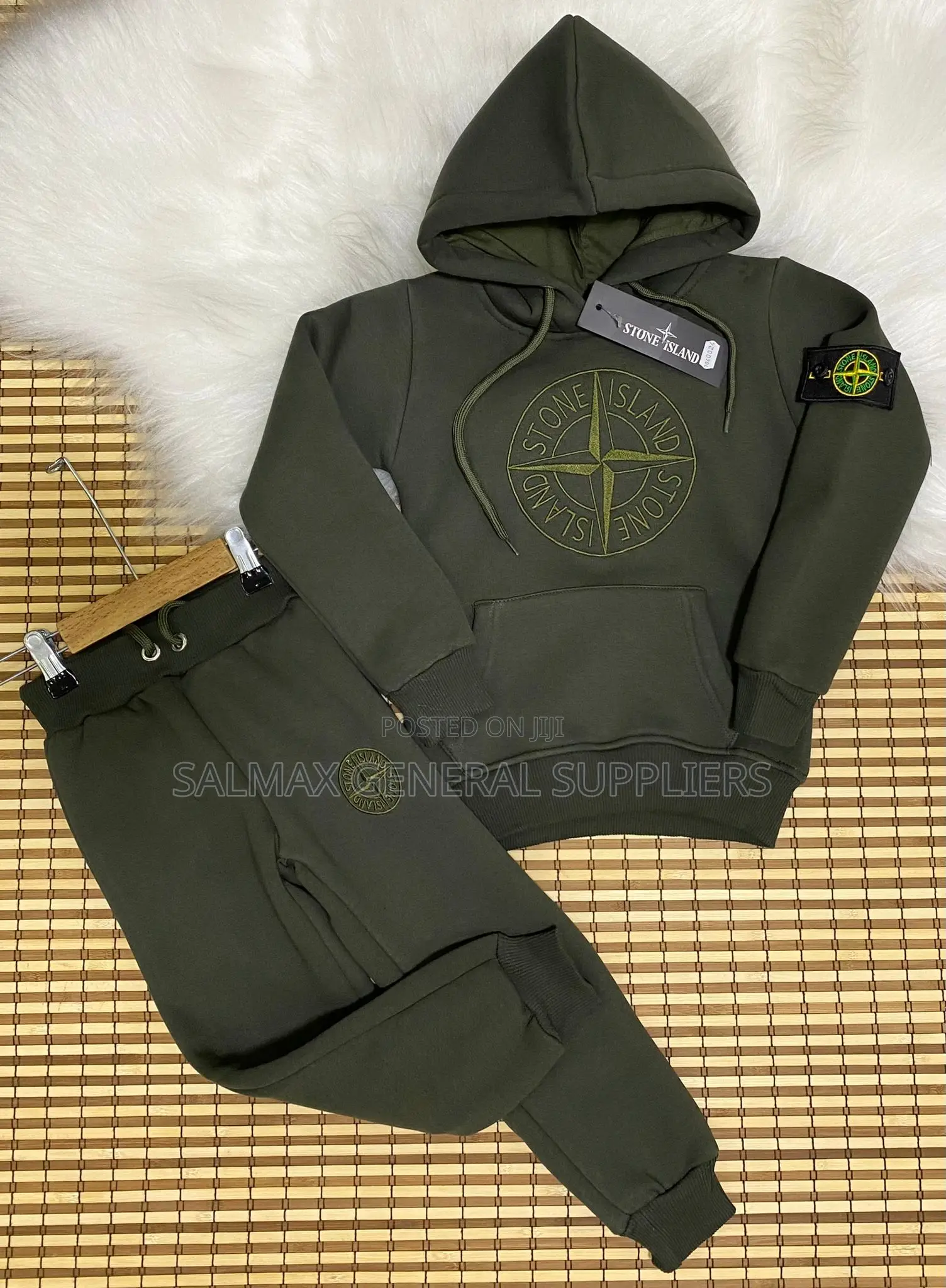 Hooded Stone Island Green Tracksuit 2pc Age 2-16yrs