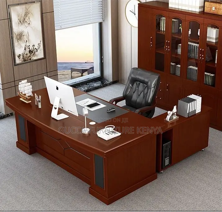 Office Table:1600mm Business Reception Mahogany Officetable