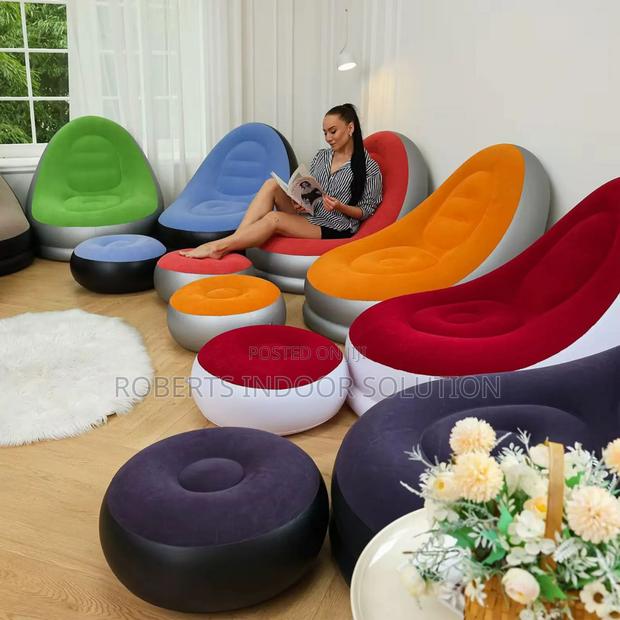Inflatable Lazy Sofa With Foot Step* - main view