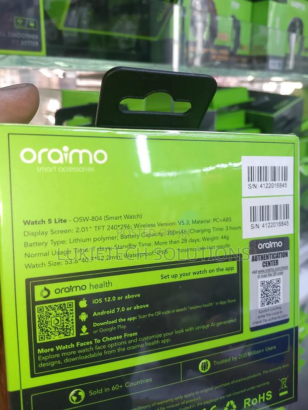 Oraimo Smart Watch.2.01 Hd Screen Watch 5 Lite - thumbnail 2