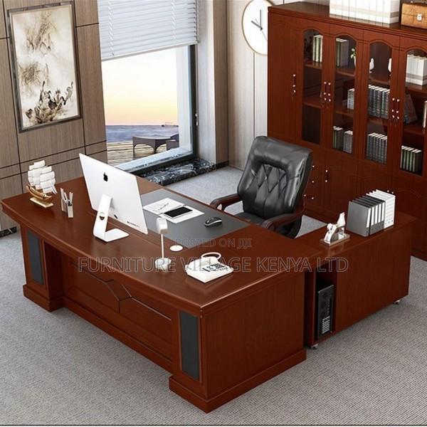 Office Tables:Mahogany Solid 160cm Executive Table Res Brown - thumbnail 4