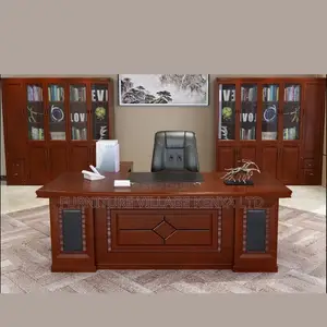 Office Tables:Mahogany Solid 160cm Executive Table Res Brown