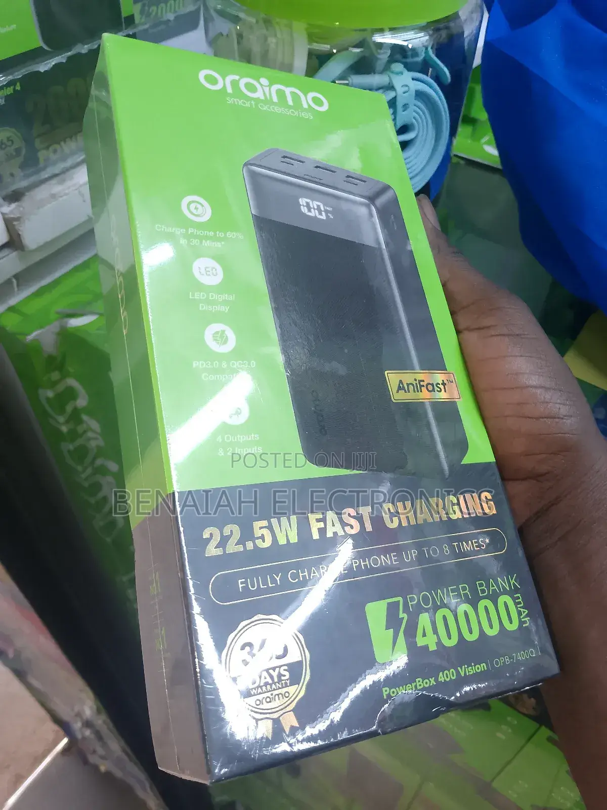 Oraimo Powerbank 40000mah, 22.5 Watts , Original