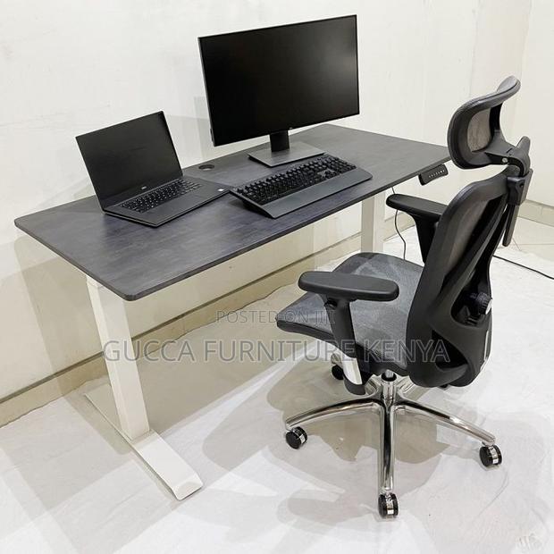 Office Tables:Flexidesk With Self-Veranda Wooden Surface - thumbnail 3
