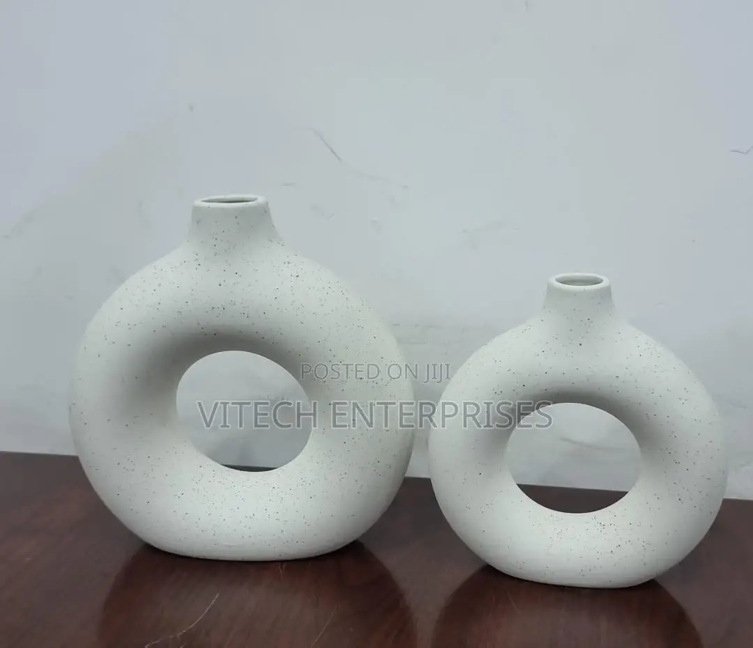 *Porcelain Ceramic 2in1 Elegant Decor Donut Flower Vases