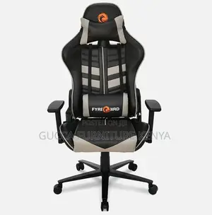 Office Chairs: Leather Gaming Chair in Brown Beige Colour