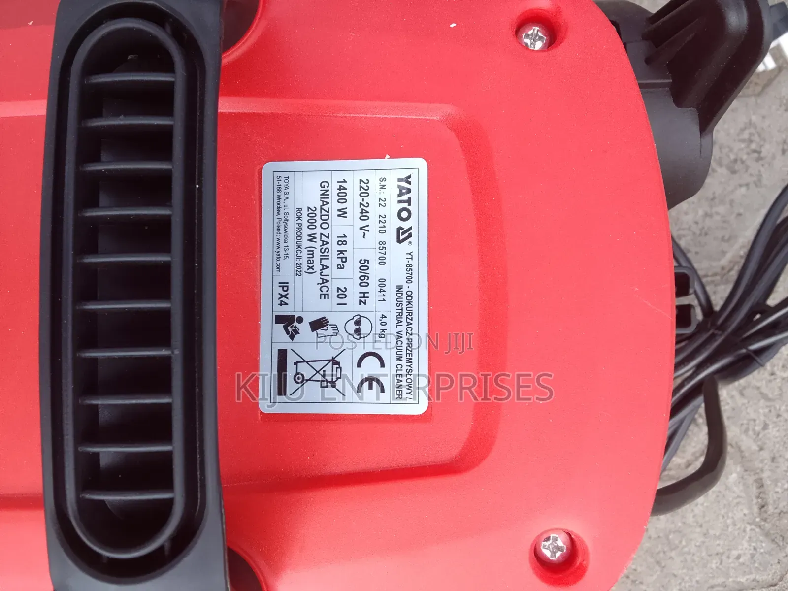 Yato Brand Vacuum Cleaner 20litres Available