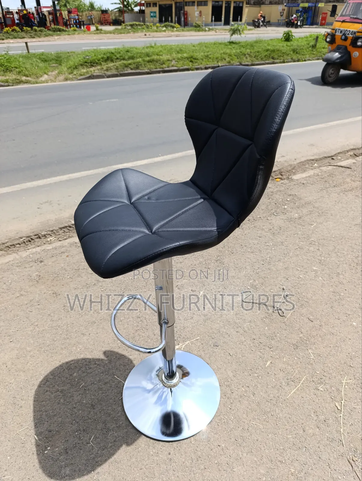 Leather Adjastable Bar Stool