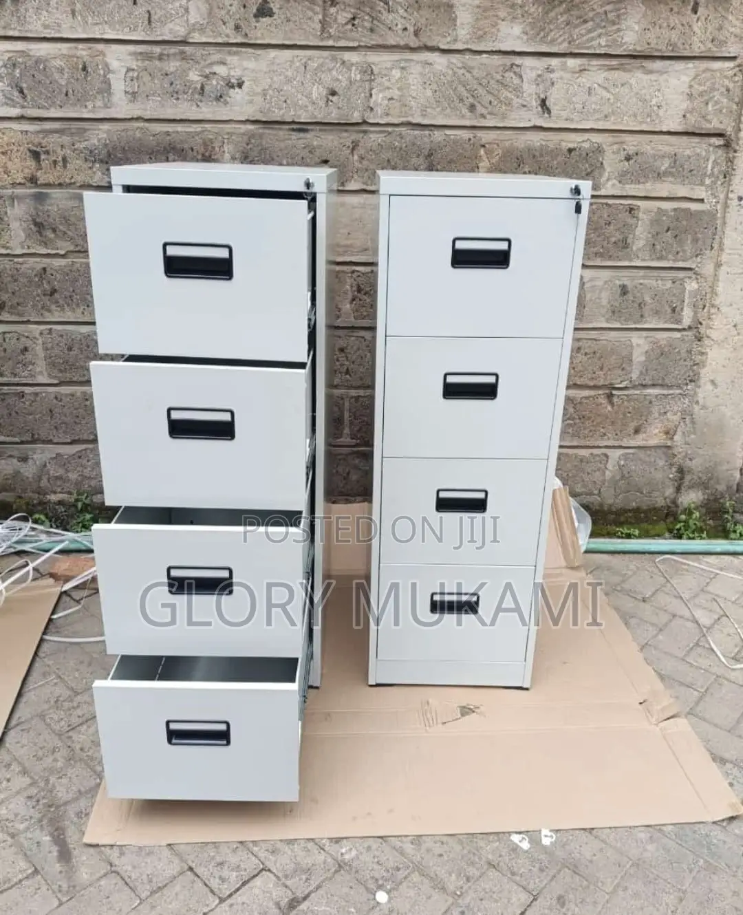 Metallic 4 Drawer Storage Cabinet