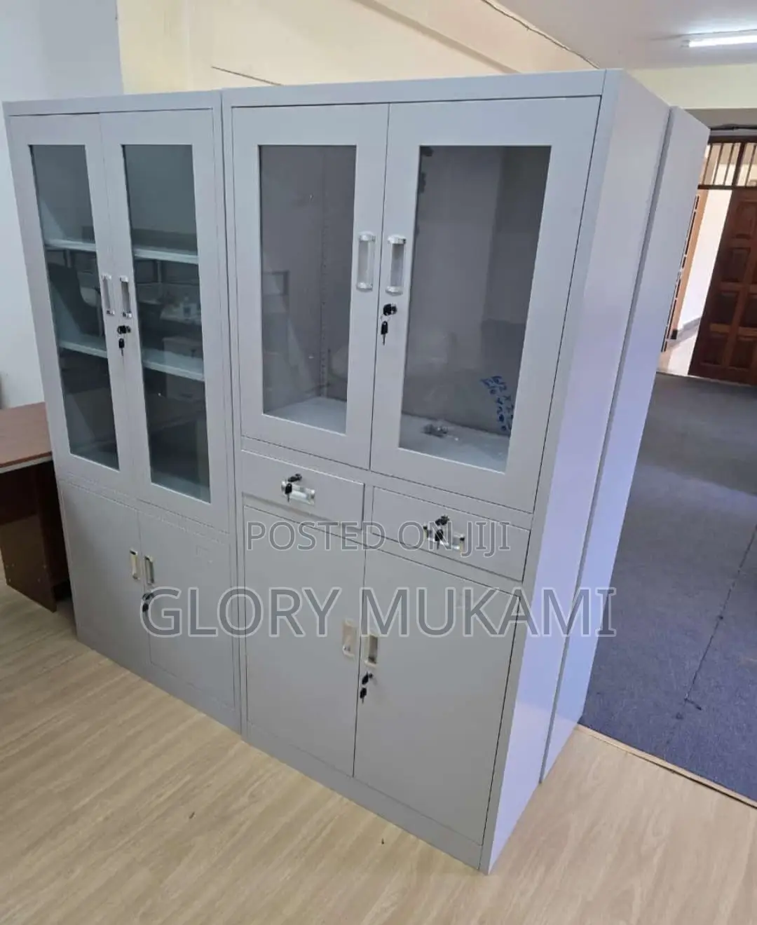 Filling Storage Cabinet Up Case Glass Fronted