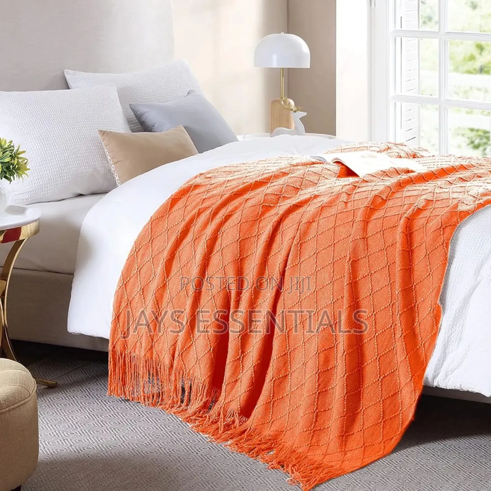 Cashmere Throw Blanket With Tassel