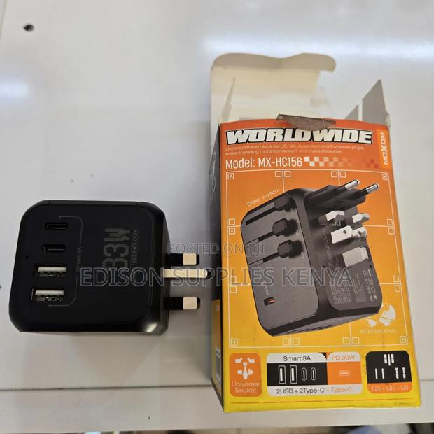 Gan Travel Adaptor 33watts Universal Multiplug Adapter Usb - thumbnail 4