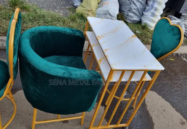 Gold Manicure Set With Green Fabric Upholstery. - thumbnail 4