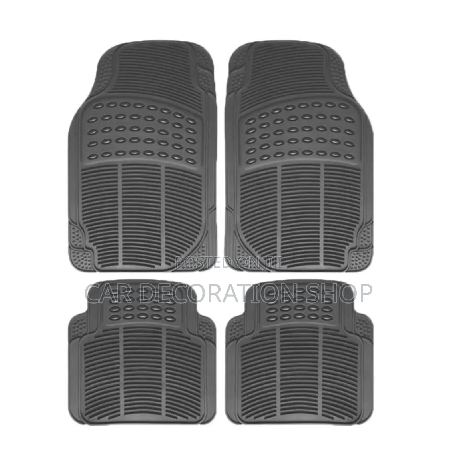 Flat Dotted Design Black 5pc Mats