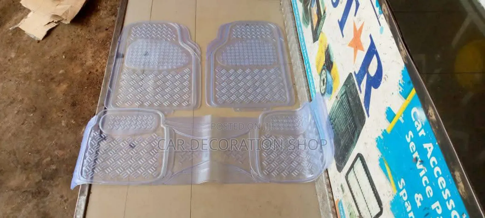 3pc Clear Pattern Conjoined Rear Floor Carpet Car Mats