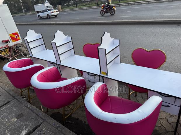 White Manicure Desk Table Lockable - main view