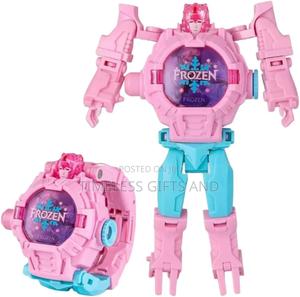 Frozen Pink Deformation Robot Digital Watch