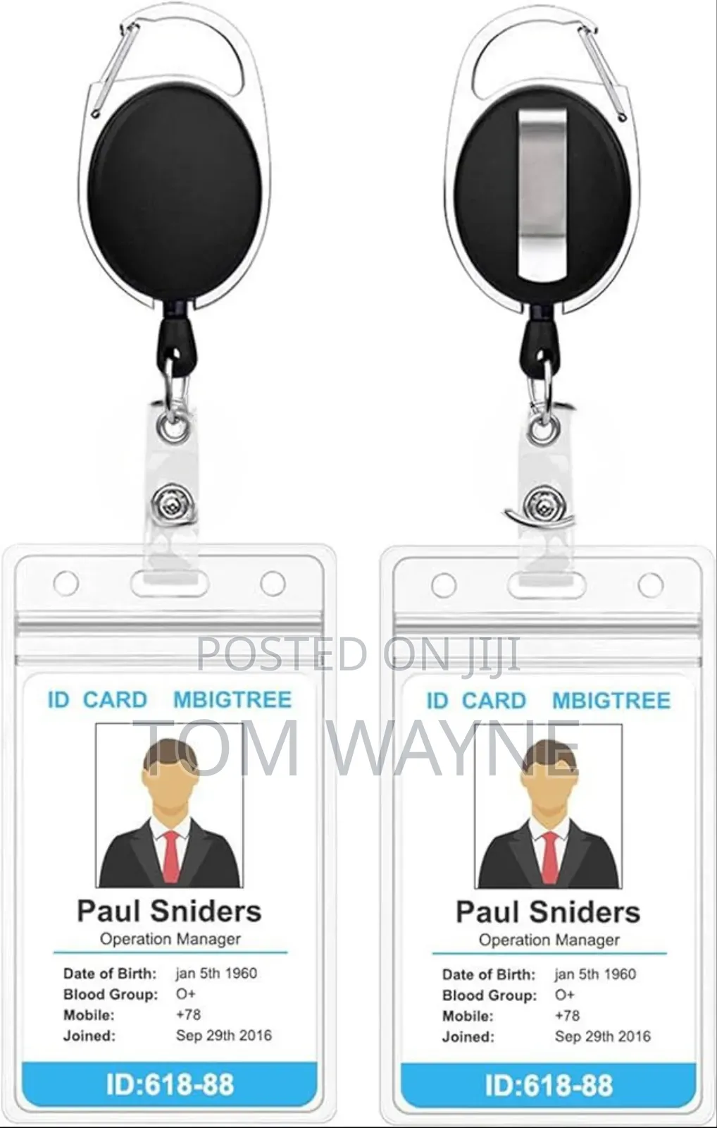 Heavy Duty Retractable Pull Key Ring Chain Reel Id Holder