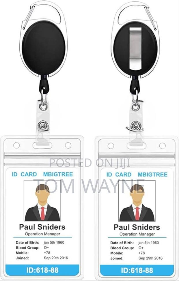 Heavy Duty Retractable Pull Key Ring Chain Reel Id Holder