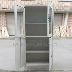 Cabinets:Office 2-door Glass Front Storage File Cabinet