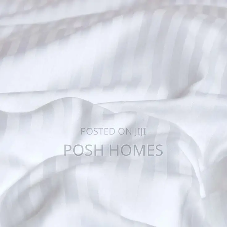 White Stripped Duvet Cover Set