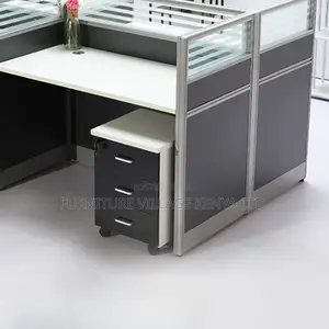 Workstations:4-Seater Office Gray White Office Workstation