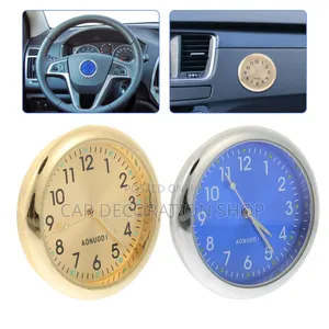 2pc Universal Small Luminous Car Air Vent Decorative Clock