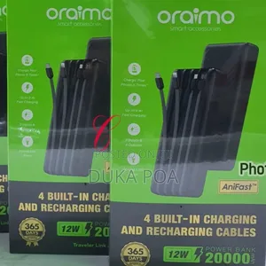 Oraimo Powerbank With Cables 20,000mah 12w